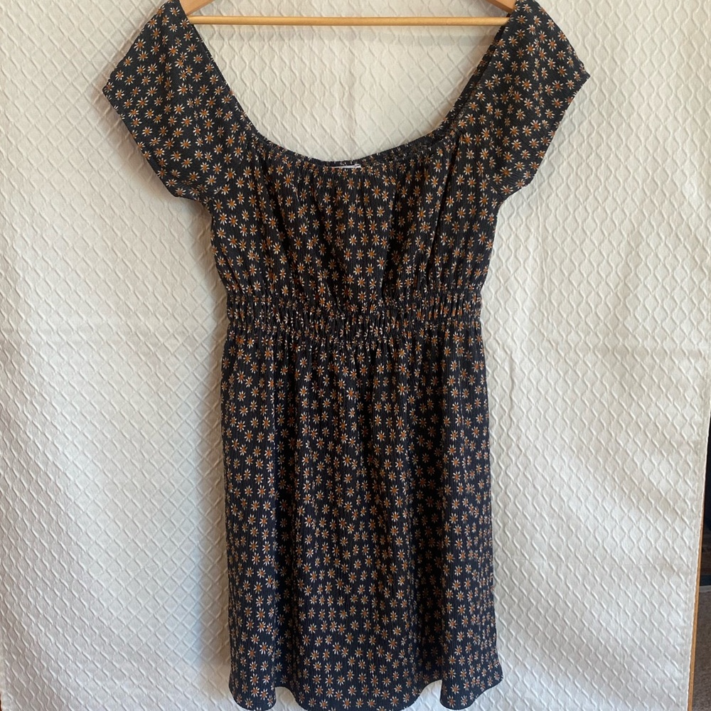 Topshop Black Floral Mini Dress